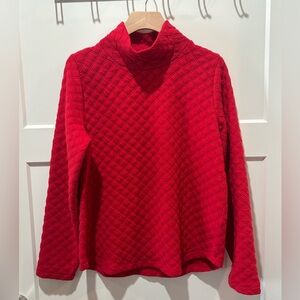 J. Crew Red Quilted Cowl Neck Sweater